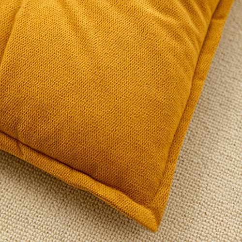 Lemfux Soft Thick Chair Cushions With Ties, Smooth Reversible Seat Cushion For Office/Desk/Rocking/Dining Chair, Durable Kitchen Chair Pads, For Outdoor Indoor, Ginger Yellow, 17X17X2.4, 1Pc #TOP3