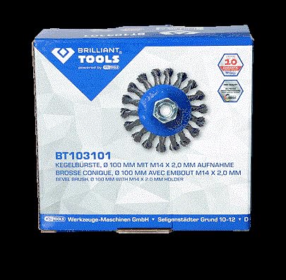 KS TOOLS Kegelbürste, Ã˜ 100 mm mit M14 x 2,0 mm Aufnahme