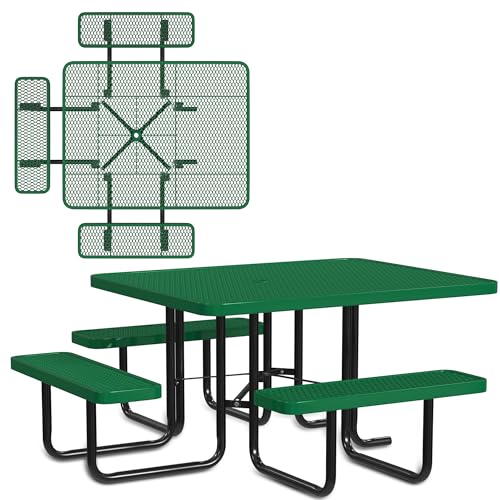 Durable 46" Metal Picnic Table for Outdoors
