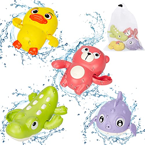 Juguetes Baño Bebe, Bañera Juguete para Bebes 1 2 3 4 Año, Relojería Juguete de Baño para Niños, Bañera Flotante Juguetes para Bebe, Juguete de Baño para Bebé Primera Infancia con Bolsa de Malla Cover