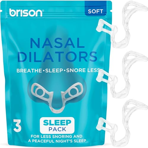 Brison Nasal Dilators for Breathing and Sleeping - 3 Pack Anti Snoring Nose Vents Opener for Better Breathing Sleep ing and Activity Improves Airflow - Soft, Transparent