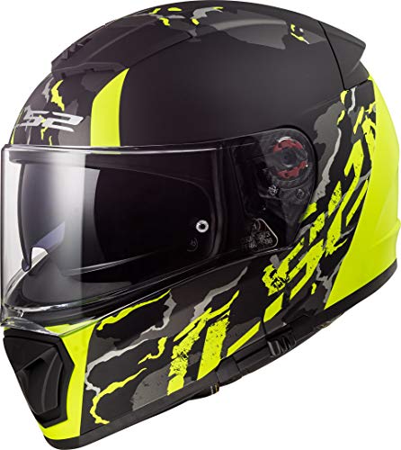 Casco moto LS2 FF390 BREAKER FELINE MATT HI VIS Giallo, Nero/Giallo, L