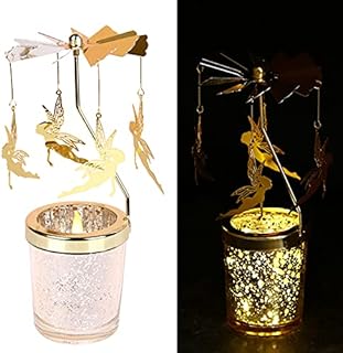 Glass Candle Holder, Crystal Glass Metal Candle Holders Decoration, Golden Vintage Rotary Candle Stick Holders, Candle Holder Tray for Scented Candle, Wedding Party Table Top Candlelight Decor