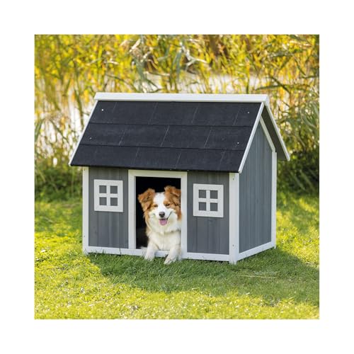 TRIXIE Natura Barn Style Dog House – Dog House for Medium Dogs with Weatherproof Sealer & Peaked Roof, Wooden Dog House with Adjustable Legs for Small to Medium-Sized Dogs – 41 x 27.75 x 36 in - Image 3