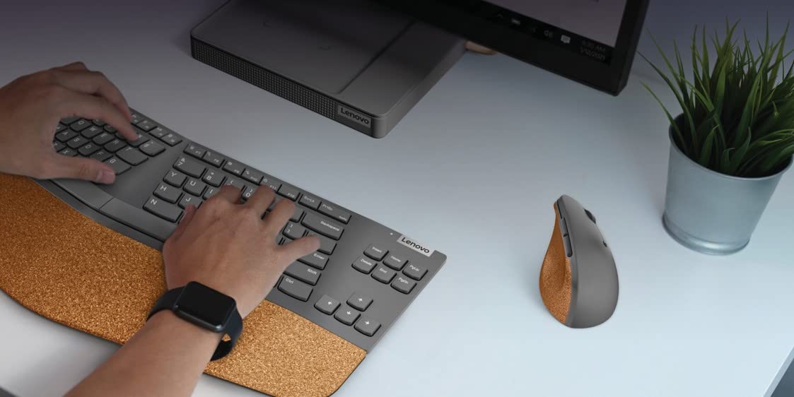 Lenovo Go GY51C33980 USB Souris Verticale sans Fil Gris