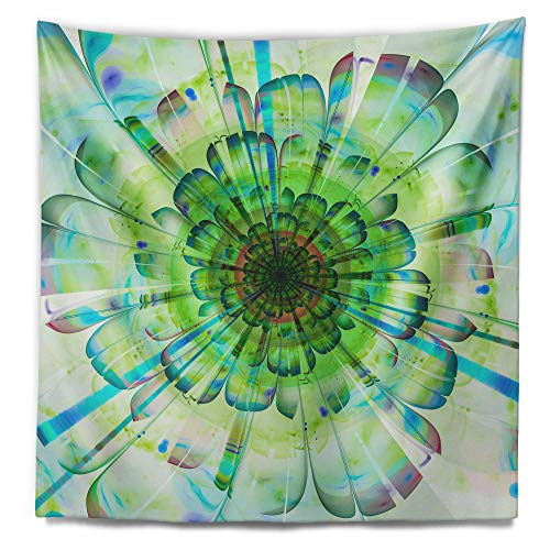 Designart 'Light Blue Digital Flower Petals Close Up' Floral Tapestry Blanket Décor Wall Art For Home And Office Xx-Large: 78 In. X 92 In #TOP19