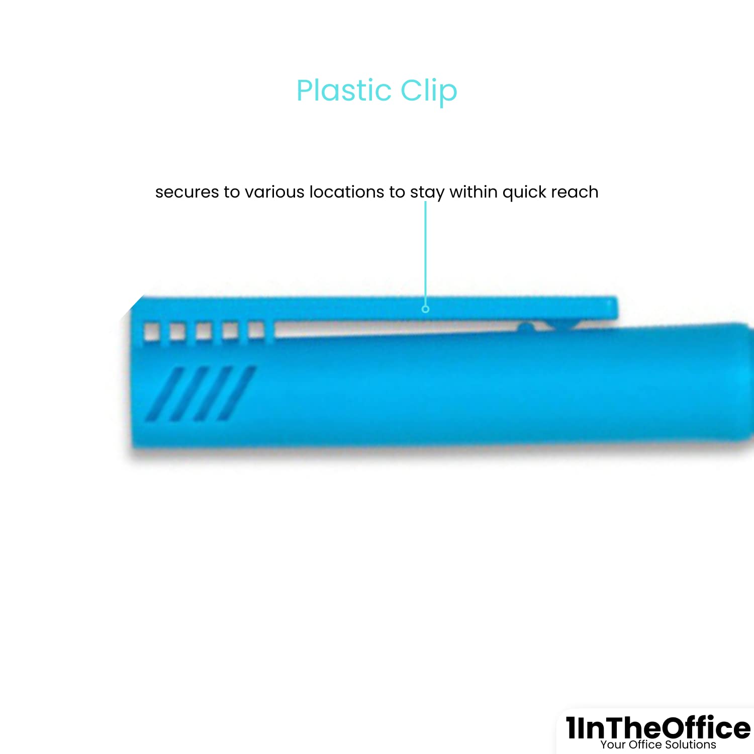 1InTheOffice Rotuladores fluorescentes con punta biselada, color azul, paquete de 24
