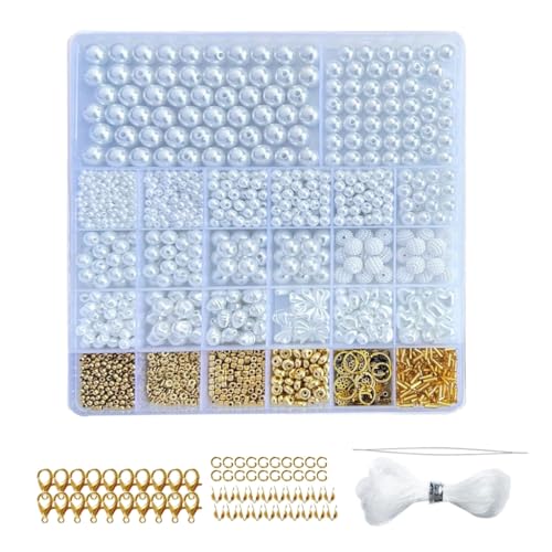 ABS Material Bead Assortment Pack Perfect for DIY Bracelet Necklace Earrings