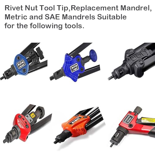Replacement Mandrel for Hand Nut Rivet Tool Accessories,M10 - Thumbnail 3