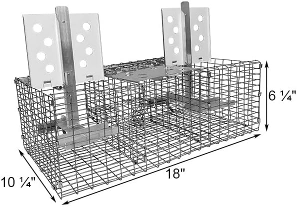 Troyer’s Birds’ Paradise Wire Sparrow Trap – Humane 2-Chamber Live Bird Trap with Spring-Loaded Trays – Durable Galvanized Metal Grid, Easy Baiting & Monitoring, Pole or Ground Mountable