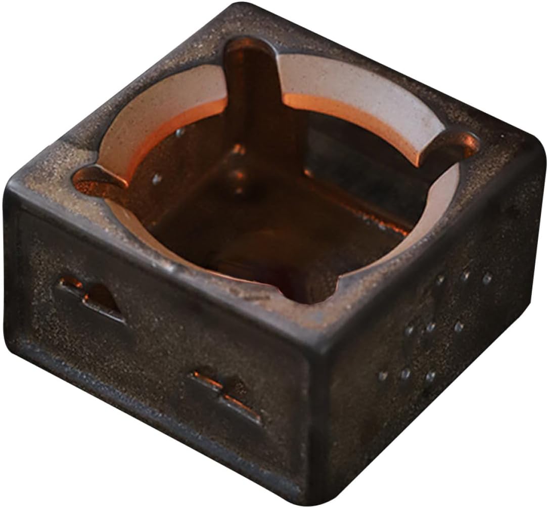 Vintage Ceramic Tea Stove Warmer Retro Tea Heater for Home Use Temperature-Controlled Teapot Warmer Without Candle