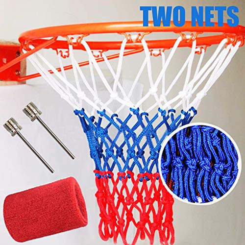 GNAWRISHING Basketball Nets, 2 Pack Heavy Duty Basketball Nets, Premium Quality All-Weather Thick