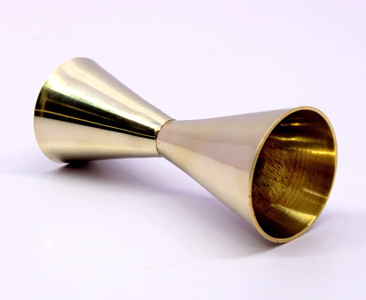 Brass Liquor Peg Measuring Glass Jigger Bar Tool - Double Sided - 30 and 60 ml - Silver