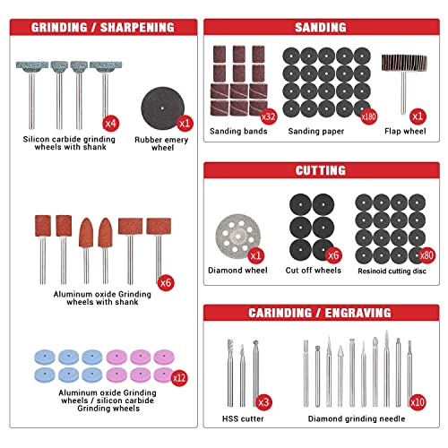 Werktough Rotary Tool Accessories Maxi Kit 372pcs All Round Versatile Accessories for Rotary Tool Working In Well Organized Deluxe Tool Case - Image 2