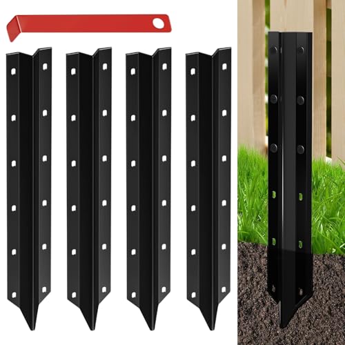 Reparar poste de valla torcido con este juego de 5 estacas de soporte resistentes contra el viento