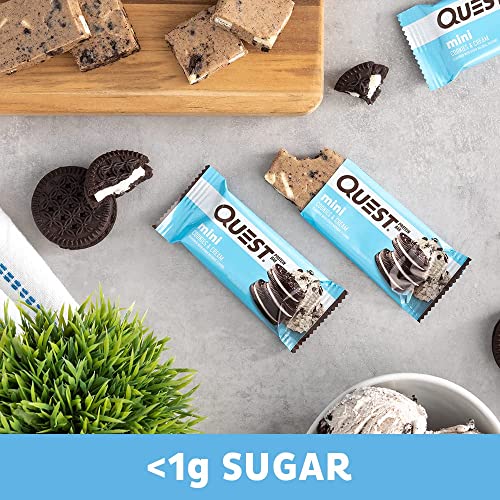 Quest Nutrition Mini Cookies & Cream Protein Bars, High Protein, Low Carb, Keto Friendly, 14 Count #TOP3