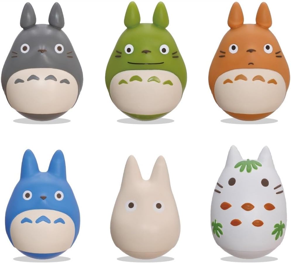 Ghibli Blind Box - My Neighbor Totoro - Totoro Wobbling and Tilting Figure (6 Count, Red, Green, Yellow)