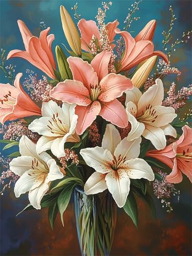 Peinture par numéro adulte lis anti-plis avec toile infroissable et acryliques denses