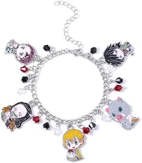 Anime Figure Tanjiro Charm Bracelet - Tanjiro Nezuko Zenitsu Inosuke Figure Bracelet - Gifts for Girls and Boys
