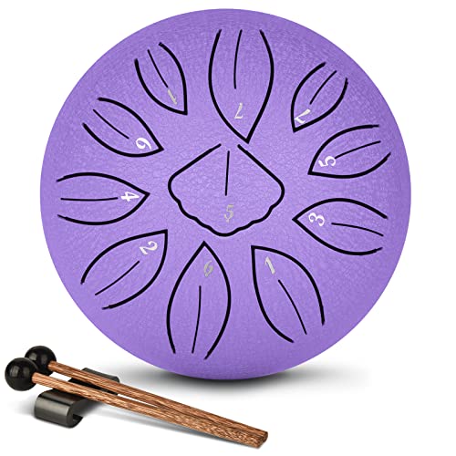 LEKATO Steel Tongue Drum, 6 Inch 11 Notes Steel Drum