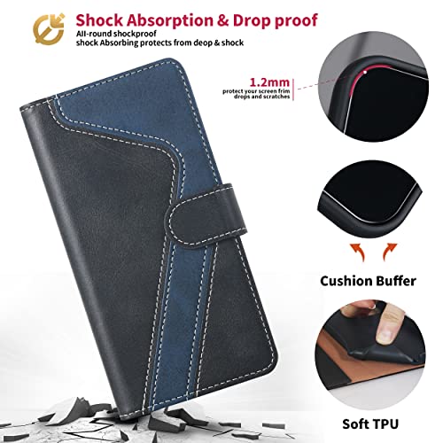 Étui cuir Samsung A32 housse portefeuille chic en éco-cuir noir haut de gamme - 5