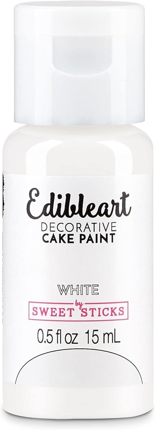 Sweet Sticks Edible Art Decorative Cake Paint 0.5 Ounce (15 Milliliters), White