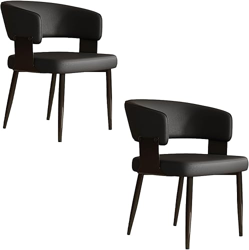 Miniatura 9 de Kitchen Chairs Set of 4, with Carbon Steel Legs and Pu Leather Cushion, Modern Dining Chairs | Home, Kitchen, Office, Meetings(White,1pcs)