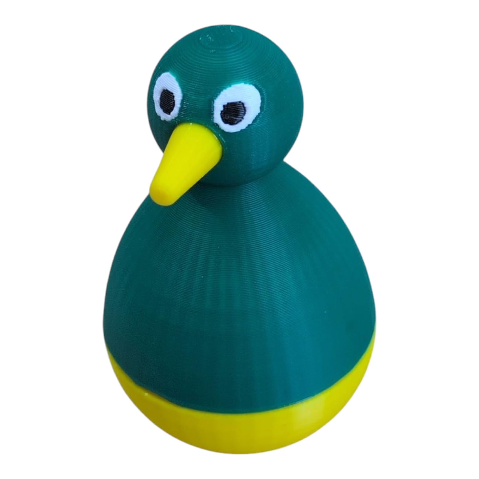 Wibally Woballee Budgie Bird Toy, Self-Righting Design, Green and Yellow, 7 cm Height