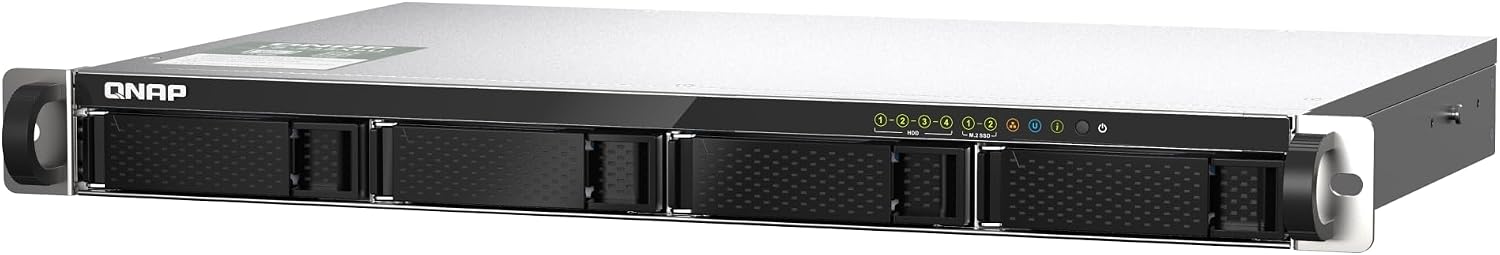 TS-435XeU-4G-US 4 Bay Short Depth Rackmount NAS | High-Speed, M.2 NVMe SSD, Quad Core CPU, 4GB Memory, Dual 2.5GbE and 10GbE Network Connectivity
