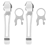 2 Pack Quick Release Pocket Clip and Lanyard Ring Replacement for Leatherman Surge, Wave Plus, Charge AL ALX Ti TTi XTi,Multi-Tools (Silver)