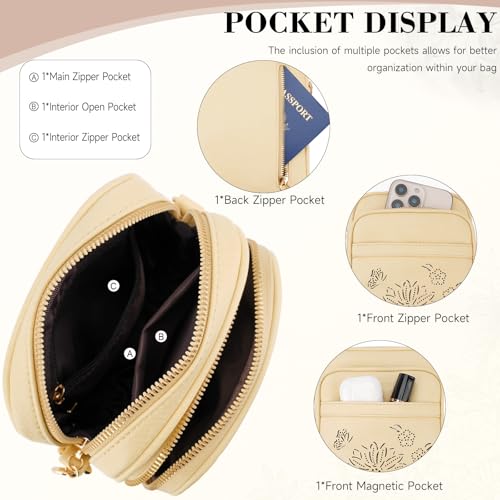 Image of Small Crossbody Bags for Women, RFID Phone Purse with Card Slots, Triple Compartments Lightweight Shoulder Bag
