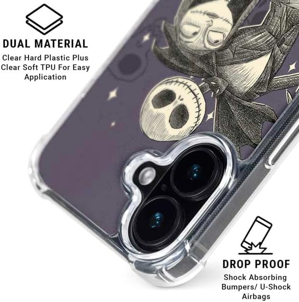 Skinit Phone Case Compatible with MagSafe iPhone 16 - Officially Licensed Disney The Nightmare Before Christmas Jack and Sally Art Design