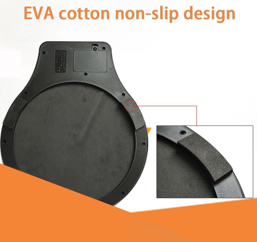 Pad de batería electrónica tonta metrónomo,almohadilla de práctica de batería portátil de 12 pulgadas,soporte plegable ajustable en altura,con baquetas bolsa de batería tonta bolsa de soporte