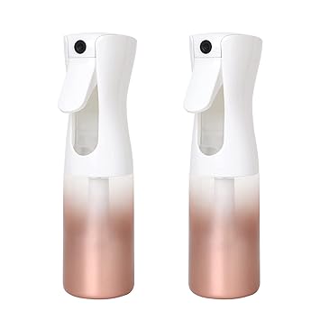 Continuous Spray Bottle for Hair & Plants, Empty Spray Bottle, 360 Degree All Angle Ultra Fine Mist Spray Bottle, Hair Spray Bottle Mist Sprayer, Fine Plant Mist Spray Bottle for Cleaning, Misting & Skin Care. (6 oz, 2 packs gradient gold)