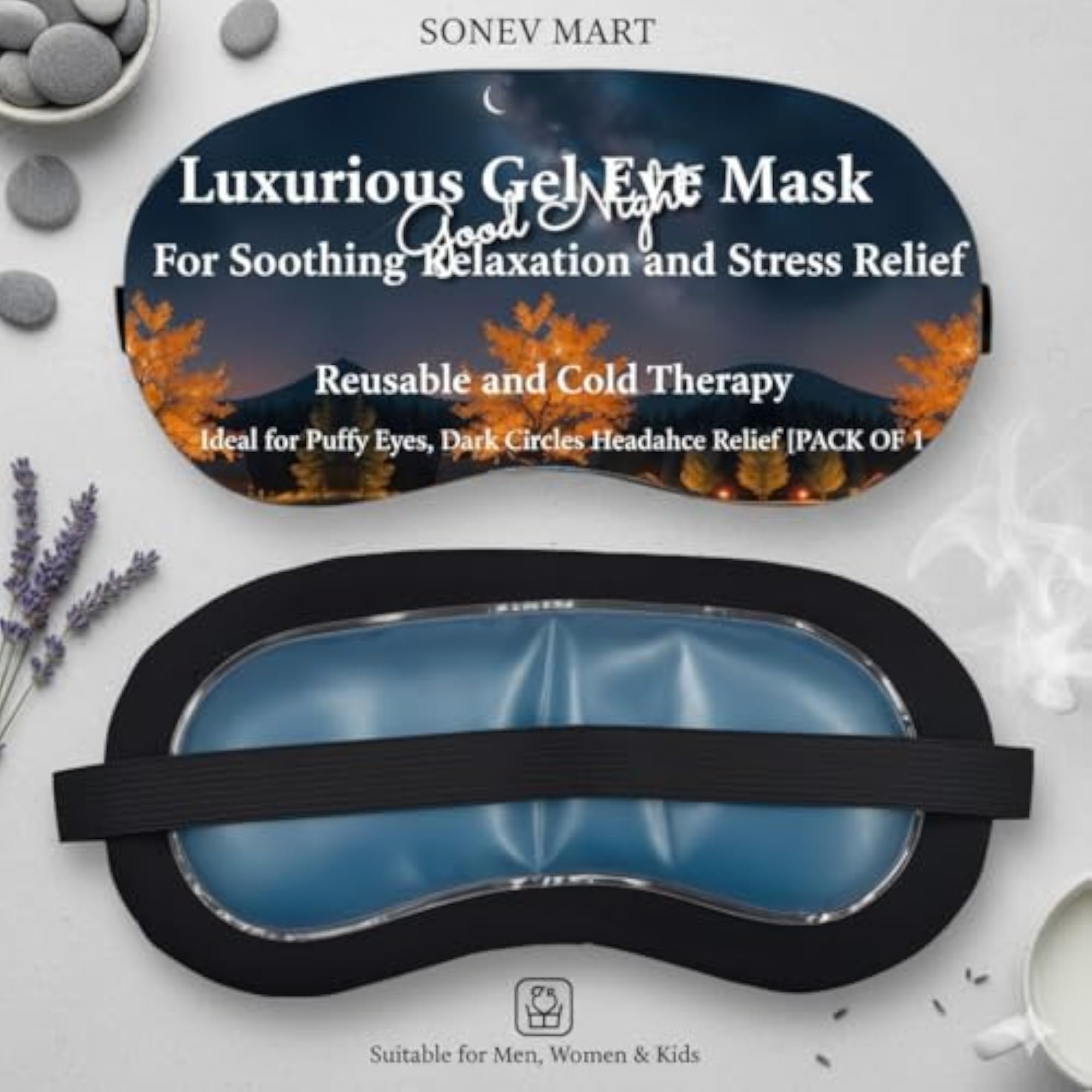 Reusable Cold Therapy Eye Mask, Soothing Gel Eye Pack