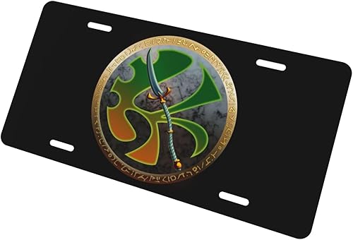 Miniatura 3 de Druid Runes - Soporte para placa de matrícula de metal, duradero, 6 x 12 pulgadas, con 4 agujeros