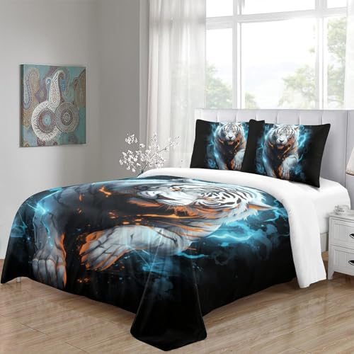 Parure de lit tigre 3D double en microfibre de qualité supérieure - 5