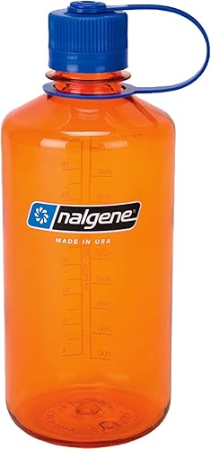 Vista 22 de Nalgene Botella de agua – Botella ligera de Tritan sin BPA inastillable para mochileros, senderismo, gimnasio, 32 onzas, boca estrecha, azul aciano