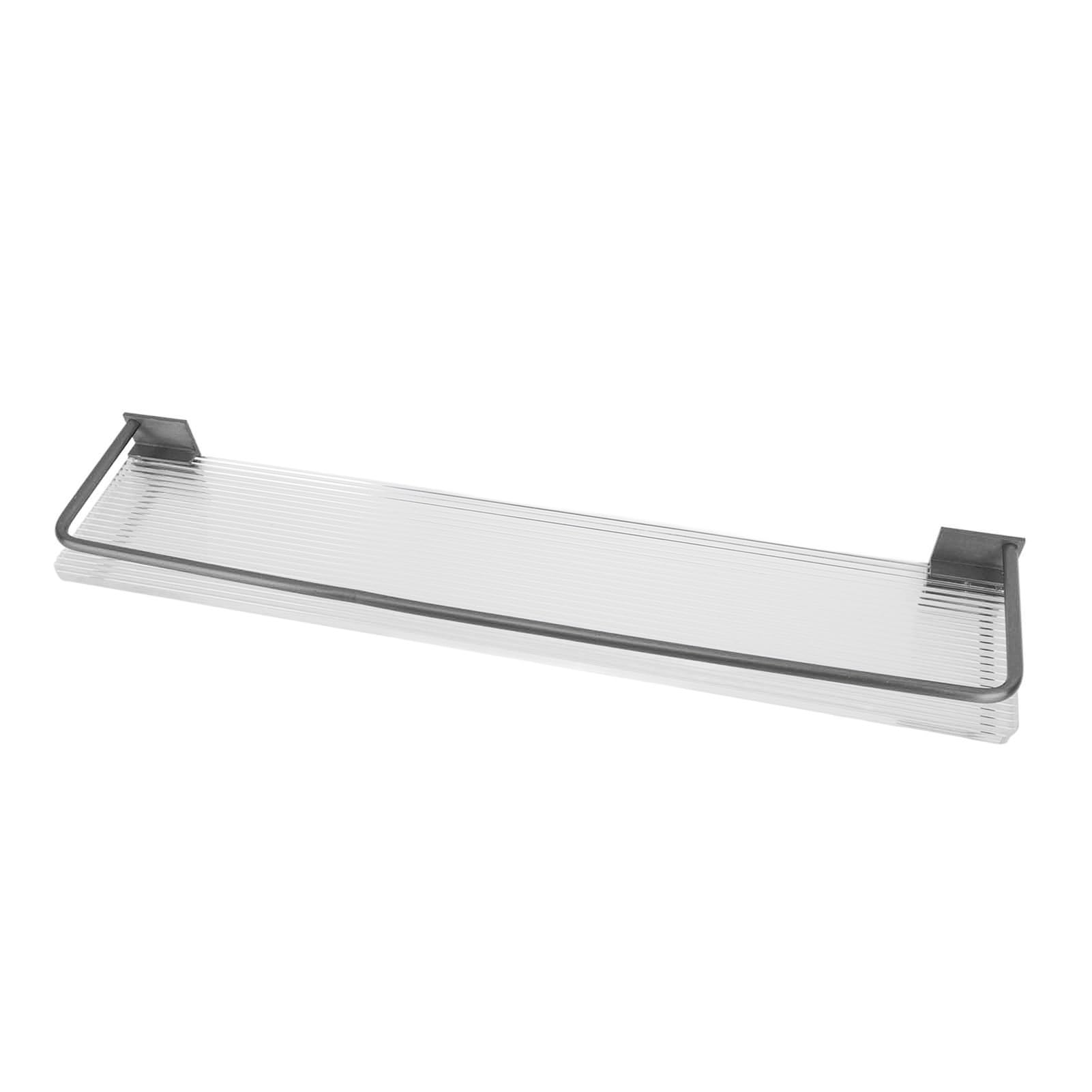 Fockety Bathroom Shelves Wall Mounted, Rustproof Muti Purpose Space Saving Strong Load Capacity Bathroom Rack Wall Mounted Easy Install Space Aluminum Acrylic for Home (Grey)
