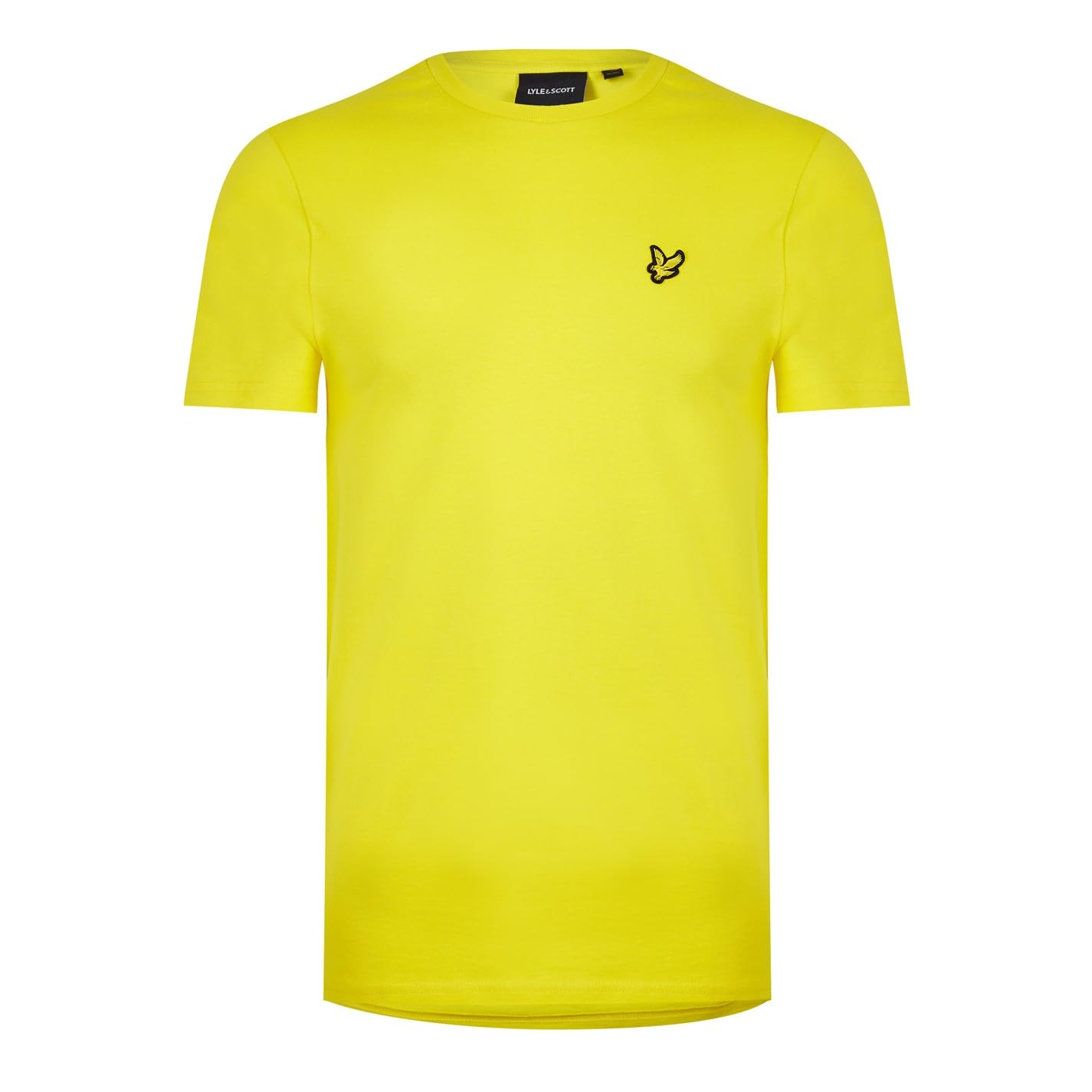 Lyle & Scott Mens Logo T-Shirt Crew Short Sleeve Tee Top Yellow Scorch S