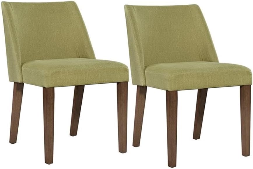 Pemberly Row Space Savers Medium Brown Nido Chair - Green (RTA)-Set of 2