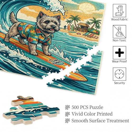 Rompecabezas de 500 piezas de madera Cairn Terrier en la playa 6
