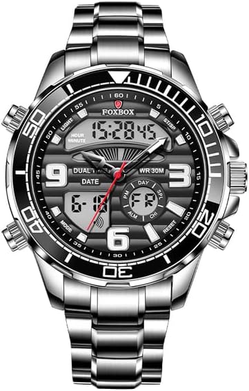 WatchAE - LIGEs Brand FoXboxs Digital Mens Watches Luxury Sport Quartz Wristwatch For Men All Steel Military Waterproof Clock+Box