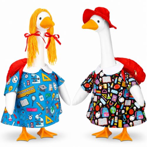 Abbylike2 Set Back to School Porch Goose Outfit for 23 Inch Goose Statue