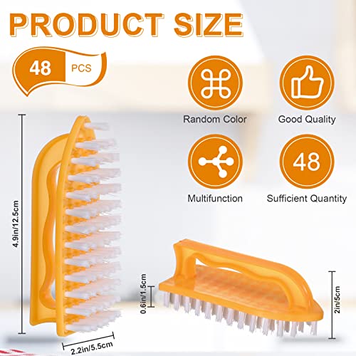 Image of Eaasty 48 Pack Cleaning Brush Scrub Brush with Comfortable Grip Stiff Bristles Dish Scrub Brush Kitchen Scrub Brush Household Carpet Brush for Bathroom, Shower, Sink, Floor, Bathtub, Tile, 4 Colors