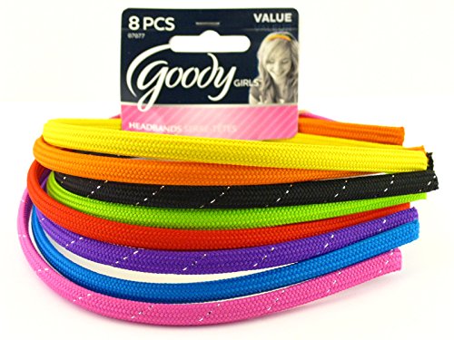 Goody Girls Value Shoestring Mylar Mixed Headbands, 8 Count #TOP16
