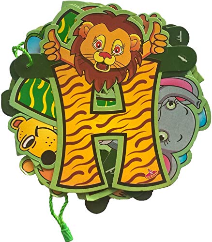 Image of Happy Birthday Animal Alphabet Banner, Colorful Jungle Safari Theme Party Decoration, Educational Hanging Letters for Kids Room