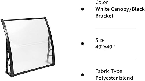 Miniatura 8 de MCombo - Toldo de policarbonato para ventana de exterior de 116 pulgadas, 78 pulgadas, 39 pulgadas