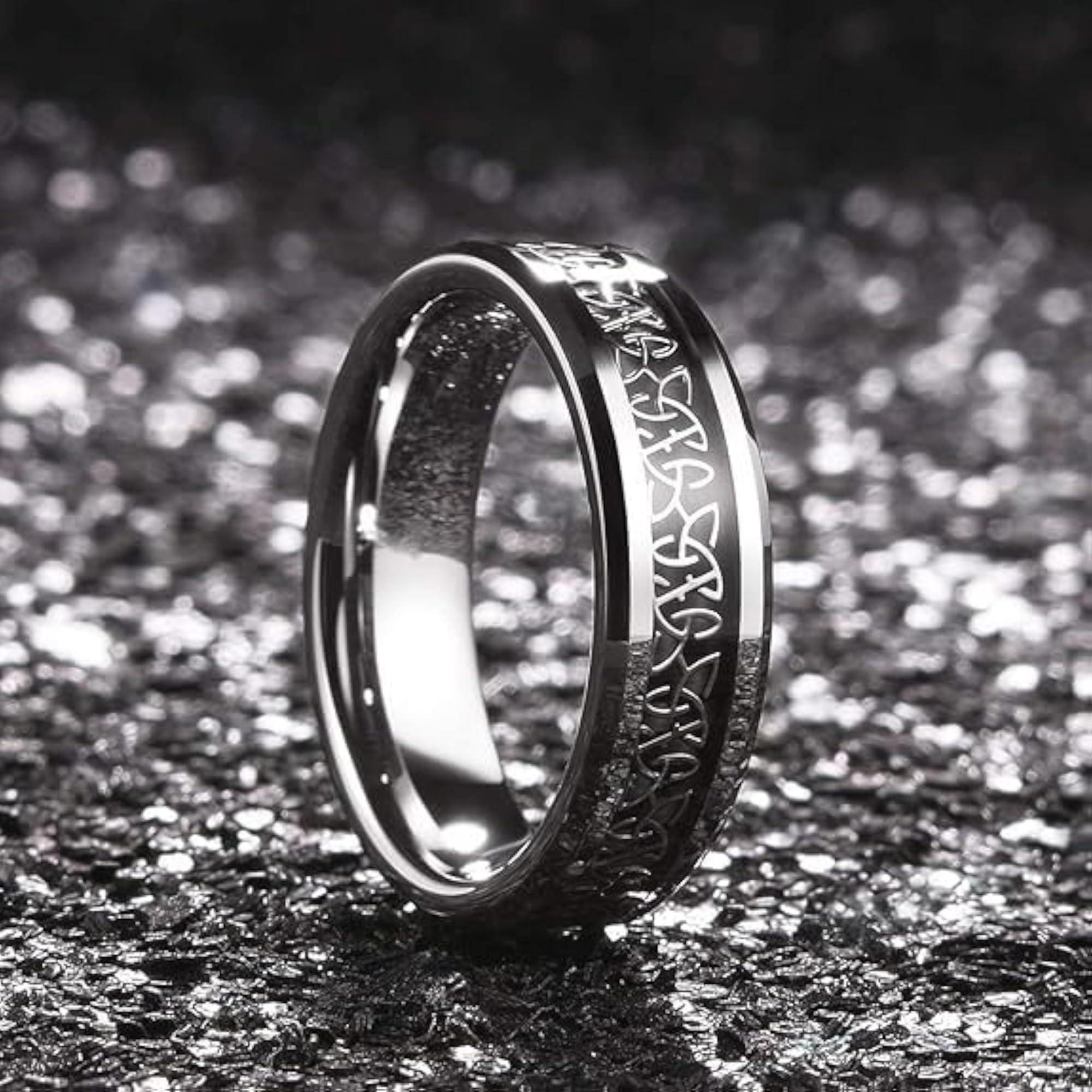Stylish Silver Rings for Men, Blue Accent