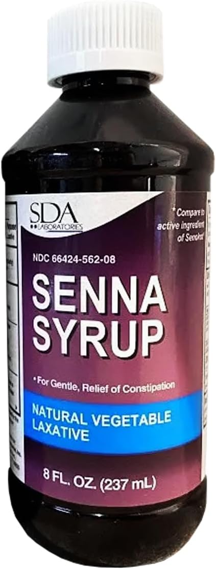 Senna Lax Senna Syrup Natural Vegetable Laxative 8oz Fluid Bottle